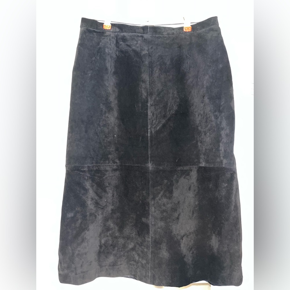 Genuine Leather Black Pencil Skirt